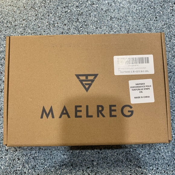 MAELREG (2XL) Navy/Blue Stripe Golf Shirts Short Sleeve Moisture Wicking. New - Picture 10 of 11